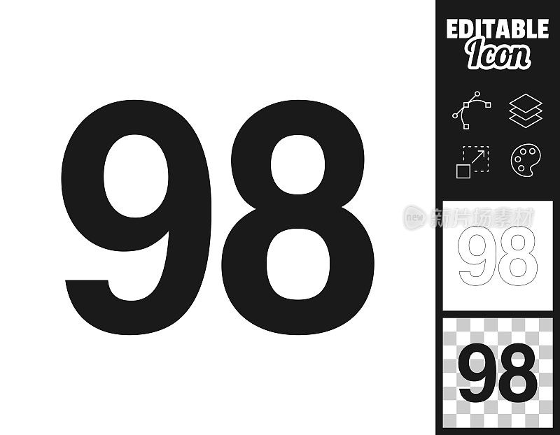 98 - 98号。图标设计。轻松地编辑